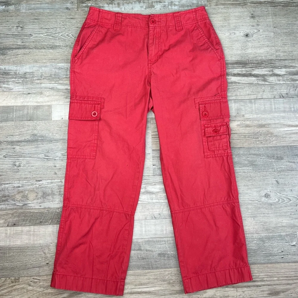 Ralph Lauren Red Cargo Cropped Pants 4